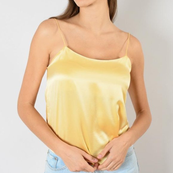 Reformation Tops - REFORMATION Yellow Silk Spaghetti Strap Top/X L